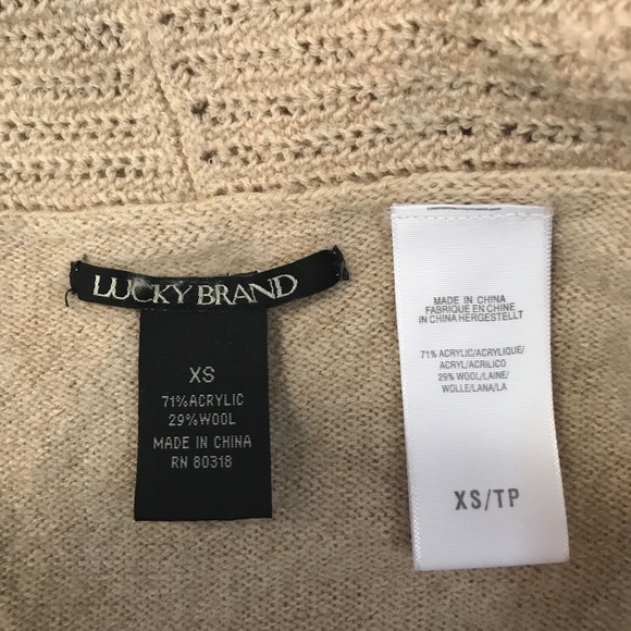🌸Lucky Brand Tan Cardigan Sweater Size XS - Picture 5 of 5